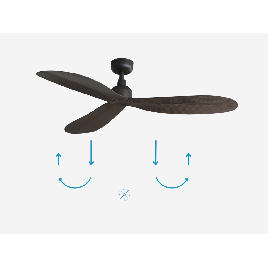 FARO 34301 - Ventilatore da soffitto PALMA marrone diametro 129 cm IP44 + telecomando