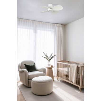 FARO 34315 - Ventilateur de plafond à intensité variable KLOVER S LED/20W/230V 2700/4000/6500K blanc d. 80 cm + Télécommande