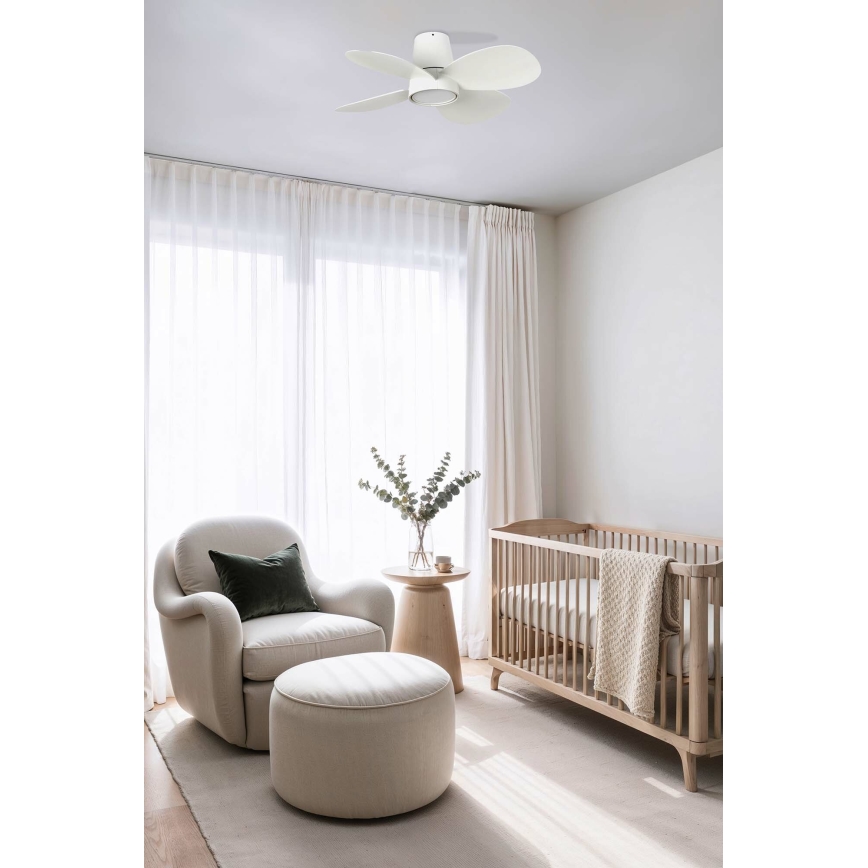 FARO 34315 - Ventilateur de plafond à intensité variable KLOVER S LED/20W/230V 2700/4000/6500K blanc d. 80 cm + Télécommande