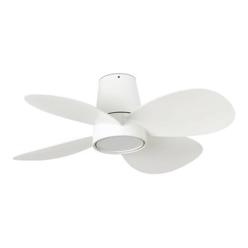FARO 34315WT - Ventilatore da soffitto dimmerabile a LED KLOVER TUB S LED/20W/230V 2700/4000/6500K bianco d 80 cm Wi-Fi Tuya + telecomando