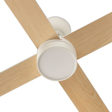 FARO 34355-1TW - Dimmbarer LED-Deckenventilator RUDDER L LED/20W/230V weiß/beige d 132 cm + Fernbedienung