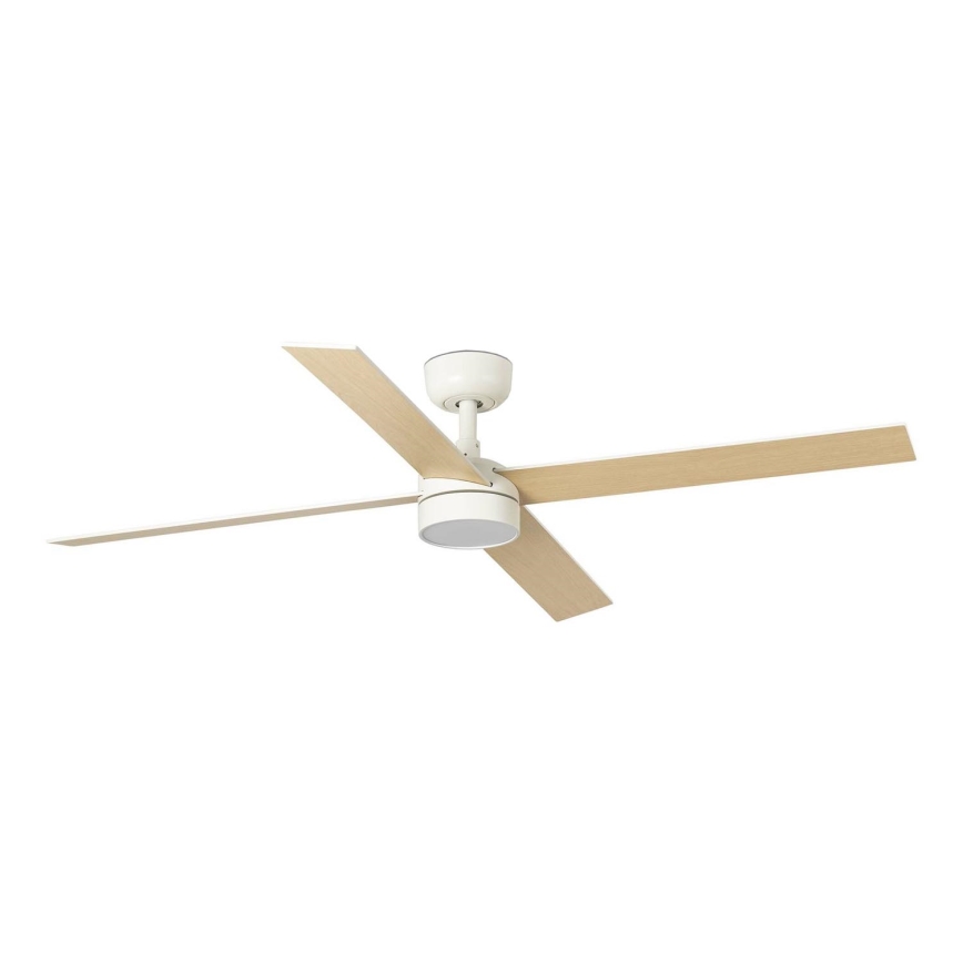 FARO 34355-1TW - Ventilateur de plafond à intensité variable RUDDER L LED/20W/230V blanc/beige d. 132 cm + Télécommande