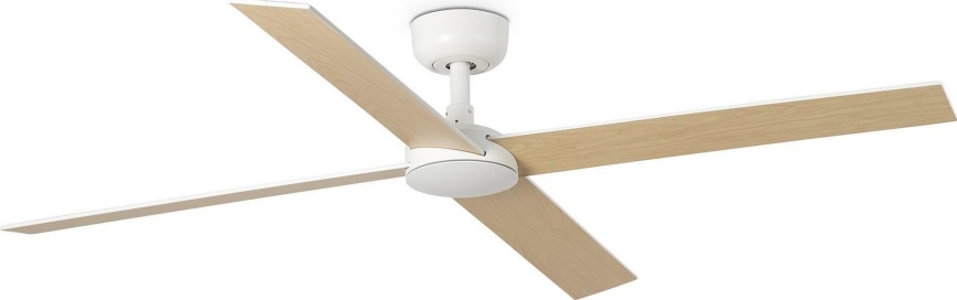 FARO 34355WT - Ventilateur de plafond RUDDER L blanc/beige d. 132 cm Wi-Fi Tuya + Télécommande