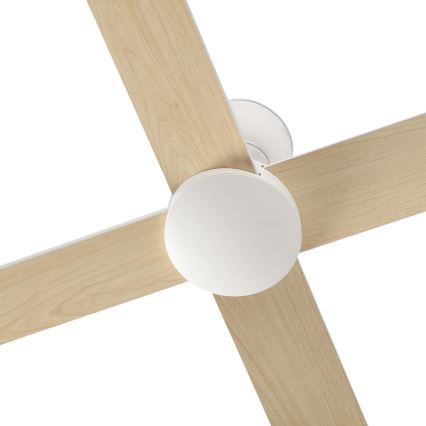 FARO 34355WT - Ventilateur de plafond RUDDER L blanc/beige d. 132 cm Wi-Fi Tuya + Télécommande