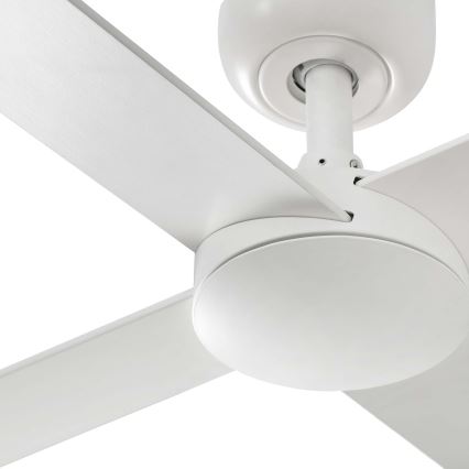 FARO 34355WT - Ventilateur de plafond RUDDER L blanc/beige d. 132 cm Wi-Fi Tuya + Télécommande
