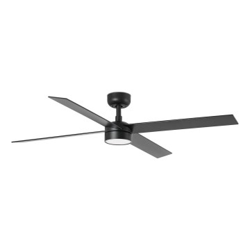 FARO 34356-1TW - Dimmbarer LED-Deckenventilator RUDDER L LED/20W/230V schwarz/braun d 132 cm + Fernbedienung