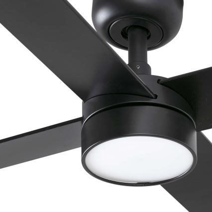 FARO 34356WT-1TW - Ventilateur de plafond à intensité variable RUDDER L LED/18W/230V 2700/4350/6000K marron/noir d. 132 cm Wi-Fi Tuya + Télécommande