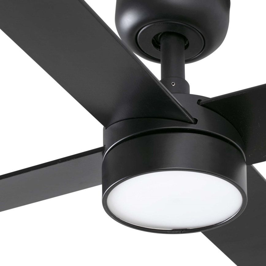 FARO 34356WT-1TW - Ventilateur de plafond à intensité variable RUDDER L LED/18W/230V 2700/4350/6000K marron/noir d. 132 cm Wi-Fi Tuya + Télécommande