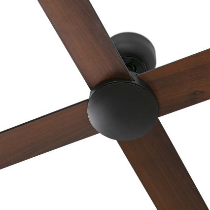 FARO 34356WT - Ventilateur de plafond RUDDER L marron/noir d. 132 cm Wi-Fi Tuya + Télécommande