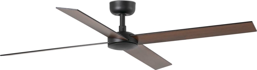 FARO 34356WT - Ventilatore da soffitto RUDDER L marrone/nero diametro 132 cm Wi-Fi Tuya + telecomando