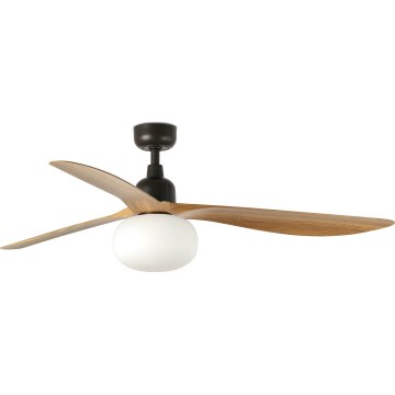 FARO 34360WT-11L - Ventilatore da soffitto OUTWOOD L 1xE27/15W/230V marrone/nero diametro 150 cm Wi-Fi Tuya IP44 + telecomando
