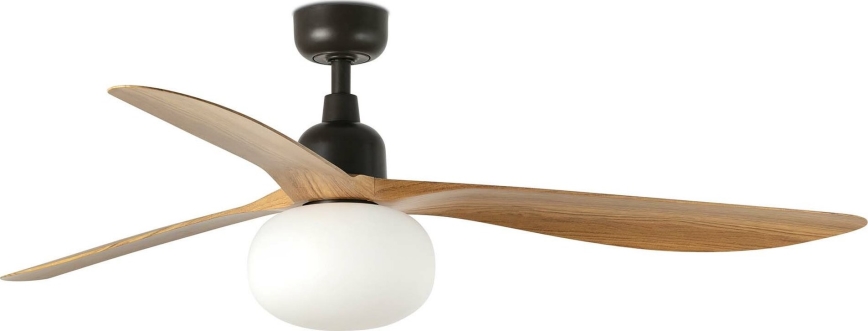 FARO 34360WT-11L - Ventilatore da soffitto OUTWOOD L 1xE27/15W/230V marrone/nero diametro 150 cm Wi-Fi Tuya IP44 + telecomando