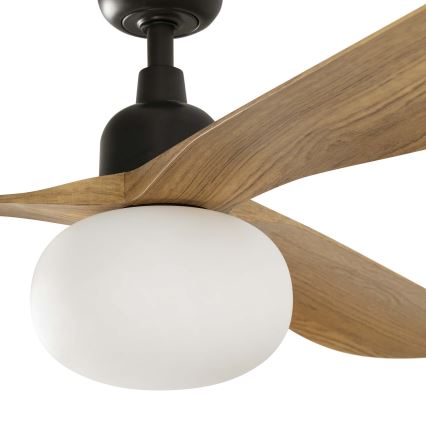 FARO 34360WT-11L - Ventilatore da soffitto OUTWOOD L 1xE27/15W/230V marrone/nero diametro 150 cm Wi-Fi Tuya IP44 + telecomando