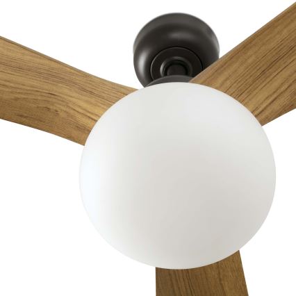 FARO 34360WT-11L - Ventilatore da soffitto OUTWOOD L 1xE27/15W/230V marrone/nero diametro 150 cm Wi-Fi Tuya IP44 + telecomando