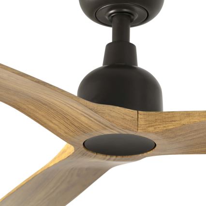 FARO 34360WT - Deckenventilator OUTWOOD L braun/schwarz d 150 cm Wi-Fi Tuya IP44 + Fernbedienung