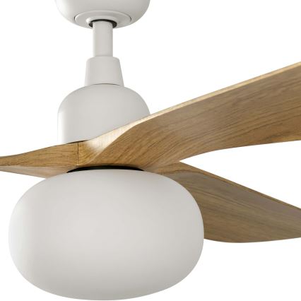 FARO 34361WT-11L - Ventilatore da soffitto OUTWOOD L 1xE27/15W/230V marrone/bianco diametro 150 cm Wi-Fi Tuya IP44 + telecomando