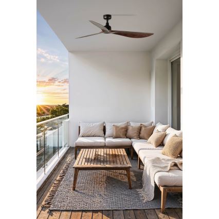 FARO 34362 - Ventilatore da soffitto OUTWOOD L marrone/nero diametro 150 cm IP44 + telecomando