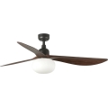 FARO 34362WT-11L - Deckenventilator OUTWOOD L 1xE27/15W/230V braun/schwarz d 150 cm Wi-Fi Tuya IP44 + Fernbedienung