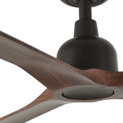 FARO 34362WT - Deckenventilator OUTWOOD L braun/schwarz d 150 cm Wi-Fi Tuya IP44 + Fernbedienung
