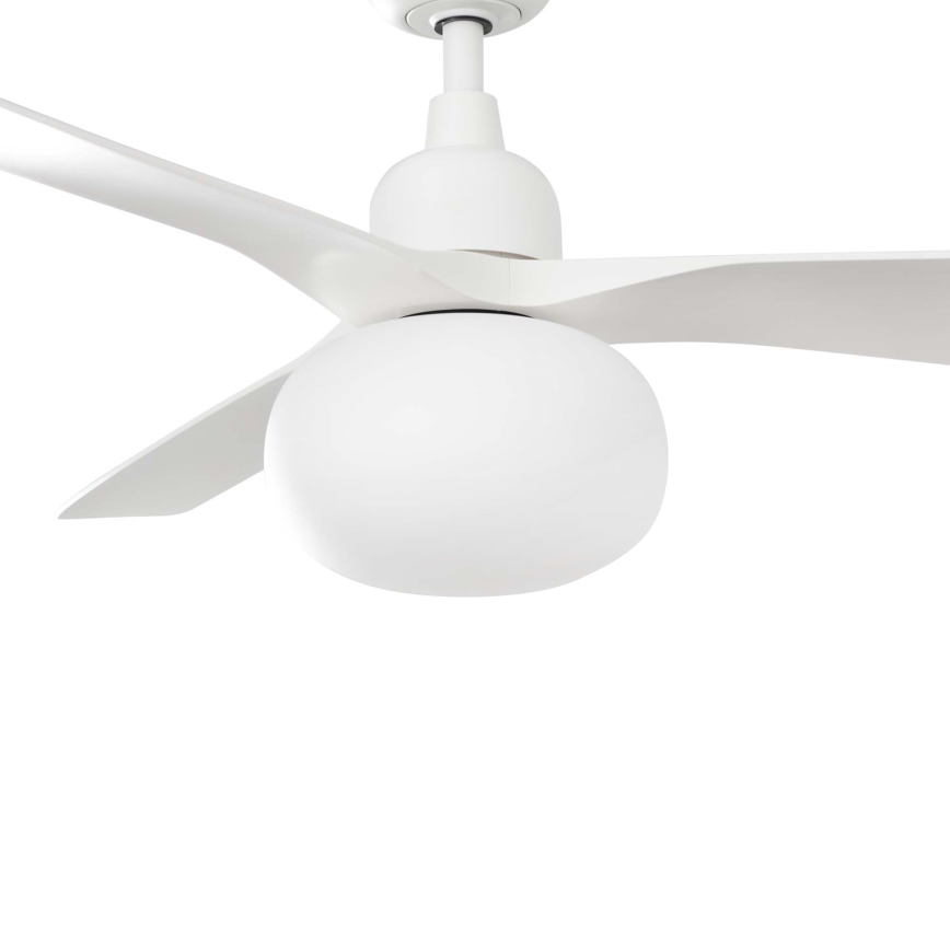 FARO 34363WT-11L - Ventilatore da soffitto OUTWOOD L 1xE27/15W/230V bianco diametro 150 cm Wi-Fi Tuya IP44 + telecomando