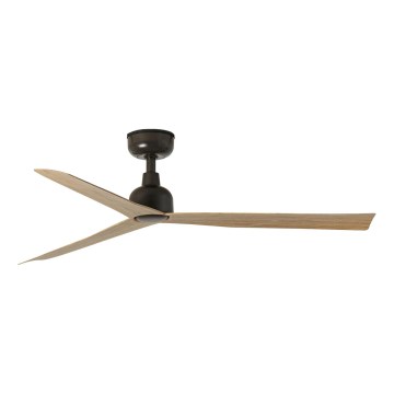 FARO 34371WT - Ventilateur de plafond MARINE M diam. 125 cm marron/noir IP44 Wi-Fi Tuya + télécommande