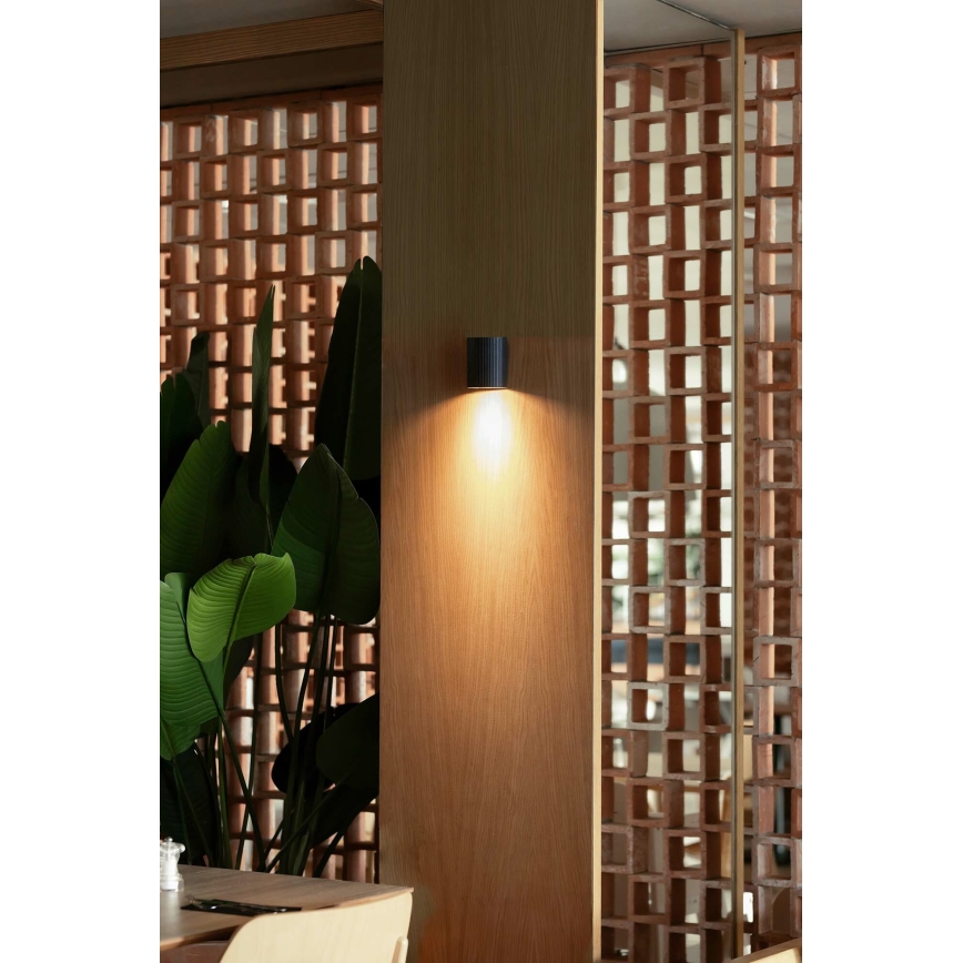 FARO 40523 - Applique SOLE 1xGU10/8W/230V nero arrotondato
