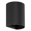FARO 40527 - Applique SOLE 1xGU10/8W/230V nero ondulato arrotondato