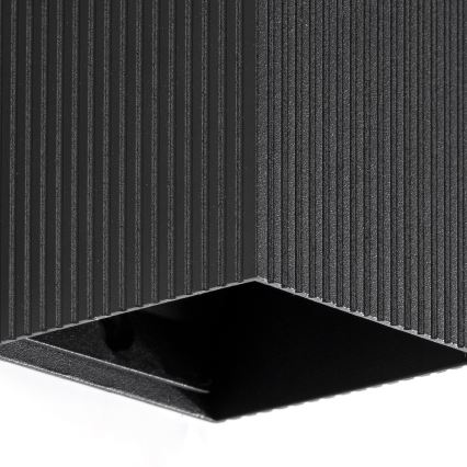 FARO 40535 - Applique SOLE 1xGU10/8W/230V nero ondulato quadrato