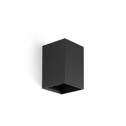 FARO 40535 - Applique SOLE 1xGU10/8W/230V nero ondulato quadrato