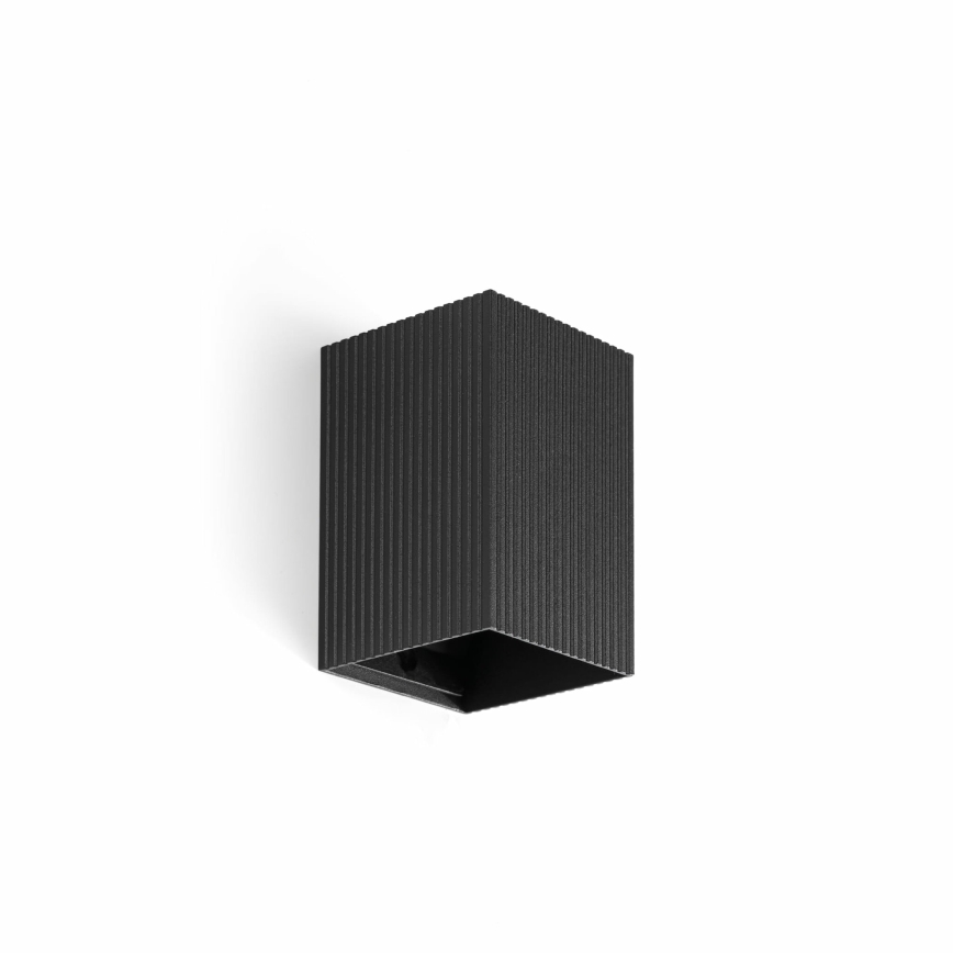 FARO 40535 - Applique SOLE 1xGU10/8W/230V nero ondulato quadrato