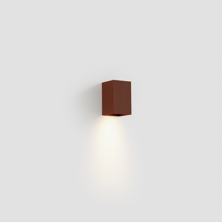 FARO 40537 - Applique SOLE 1xGU10/8W/230V color mattone ondulato quadrato