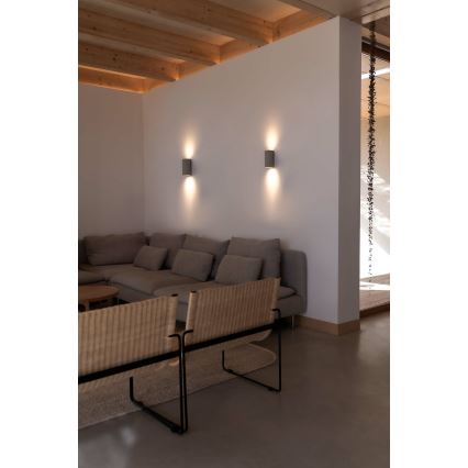 FARO 40540 - Applique SOLE 2xGU10/8W/230V grigio arrotondato