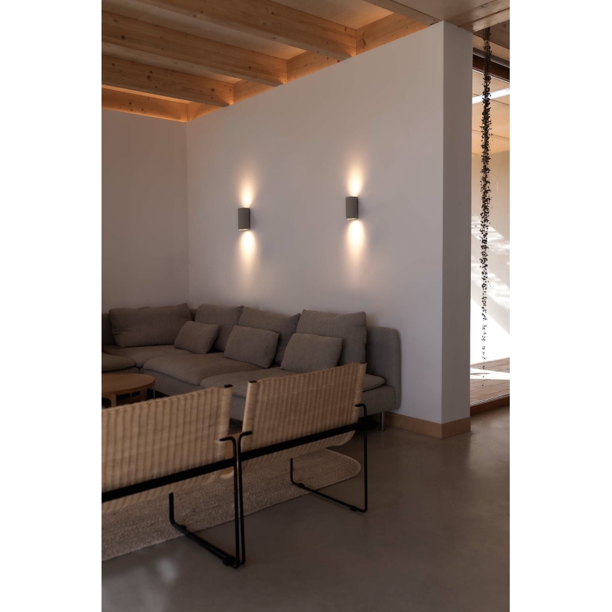 FARO 40540 - Applique SOLE 2xGU10/8W/230V grigio arrotondato