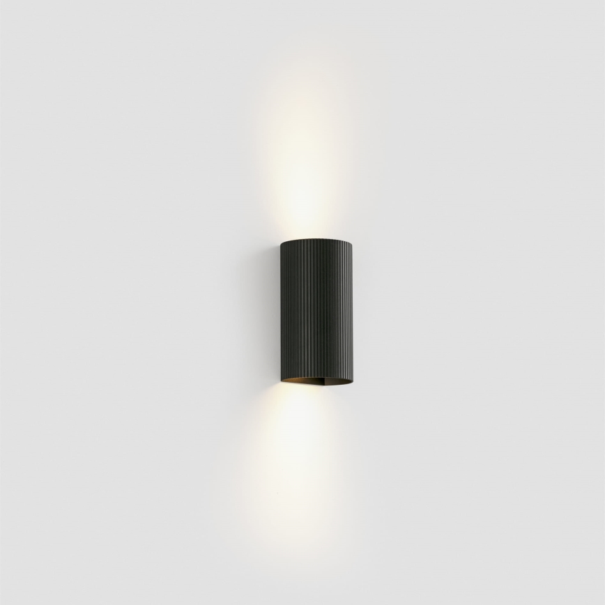 FARO 40543 - Applique murale SOLE 2xGU10/8W/230V noir ondulé arrondi