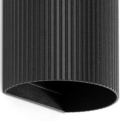 FARO 40543 - Applique murale SOLE 2xGU10/8W/230V noir ondulé arrondi