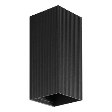FARO 40566 - Applique SOLE 2xGU10/8W/230V nero ondulato quadrato