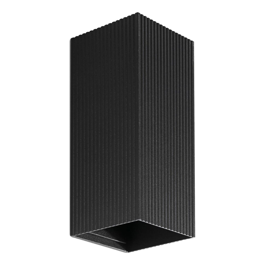 FARO 40566 - Applique SOLE 2xGU10/8W/230V nero ondulato quadrato