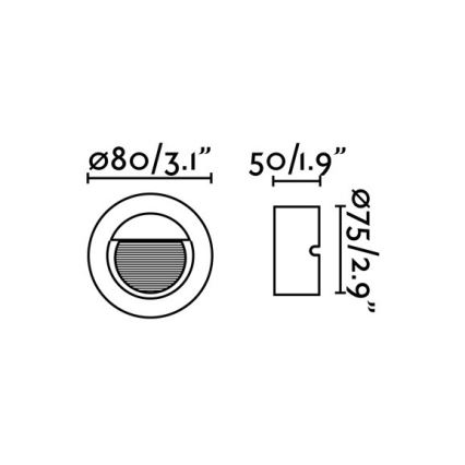 FARO 70403 - Applique murale LED d'extérieur MINI RACING LED/1,2W/230V IP44