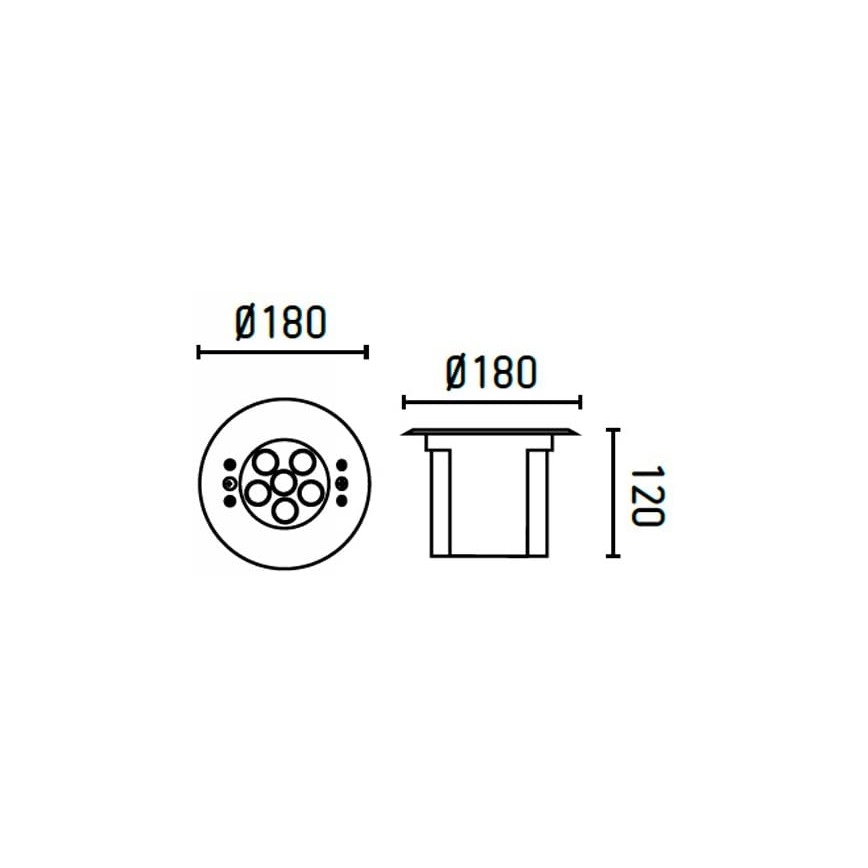 FARO 70456 - Lampada da incasso LED RGB per esterno EDEL LED/18W/24V IP68