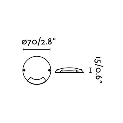 FARO 70546 - Lampada da incasso da esterno LED KEENAN-2 LED/0,5W/12V IP67