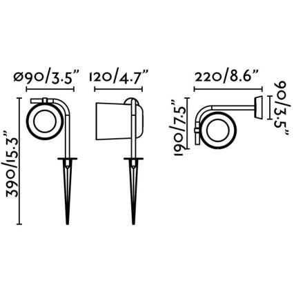 FARO 71546 - Applique da esterno FLOW 1xGU10/8W/230V IP65