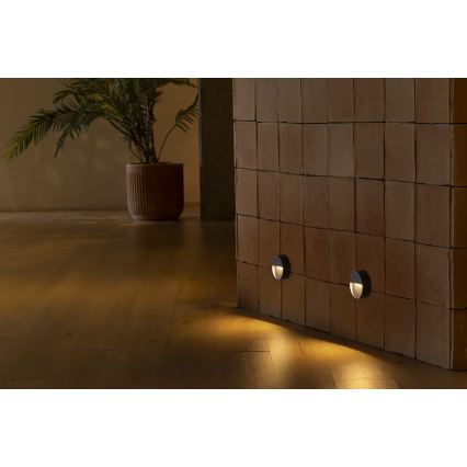 FARO 71960 - Lampada per scale a LED DUNE LED/3W/230V 2200/2700/3200/4000K IP65 antracite rotonda