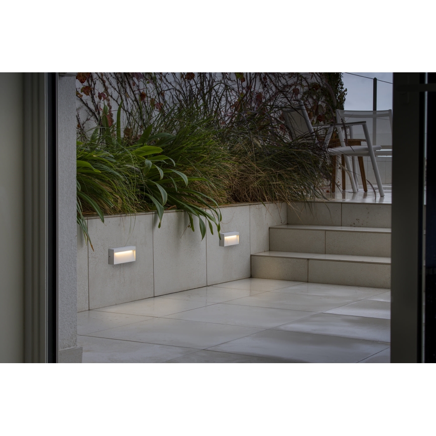 FARO 71967 - Lampada per scale DUNE LED/6W/230V 2200/2700/3200/4000K IP65 bianco rettangolare