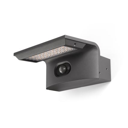 FARO 74456 - Lampada da parete solare a LED con sensore LUMA LED/5W/3,7/230V IP65 antracite