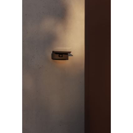 FARO 74456 - LED-Solar-Wandleuchte mit Sensor LUMA LED/5W/3,7/230V IP65 Anthrazit