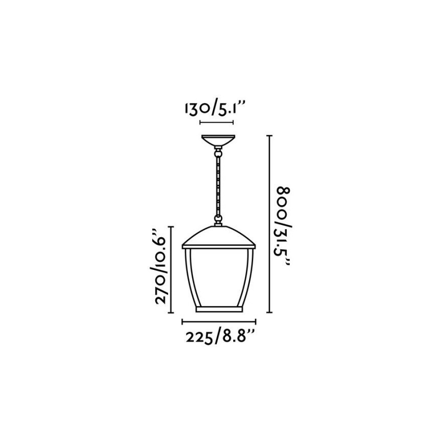FARO 75002 - Suspension d'extérieur avec chaîne WILMA 1xE27/100W/230V IP44