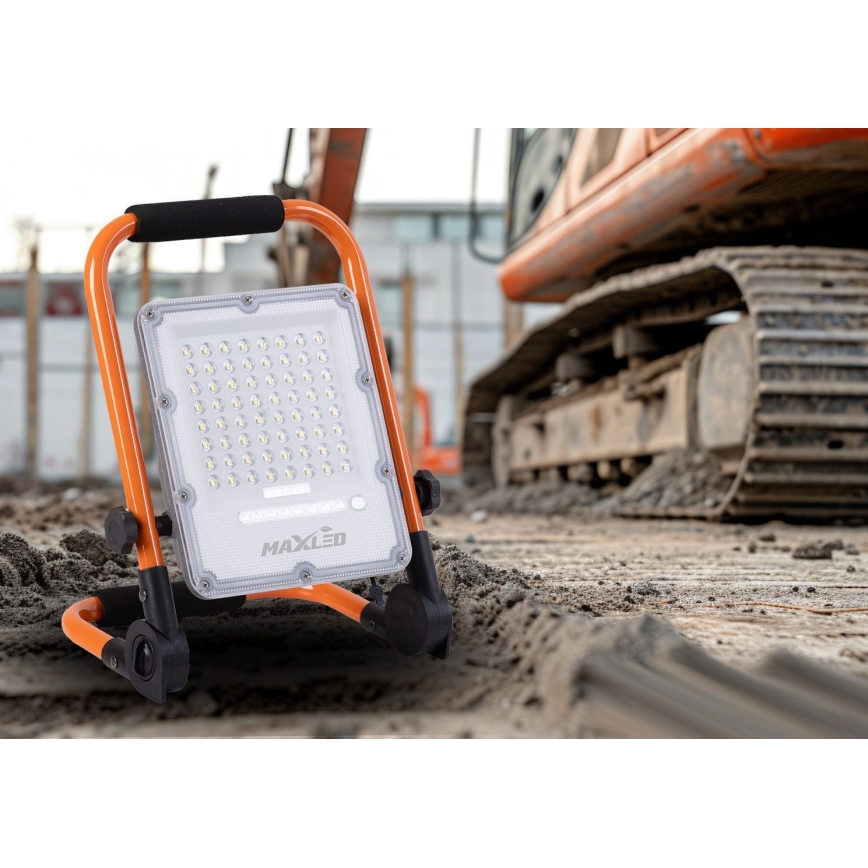 Proiettore LED ricaricabile dimmerabile con stativo LED/100W/3,2V 4500K 10000 mAh IP65 arancione