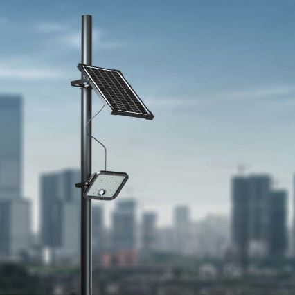Faro solare LED con sensore LED/30W/6,4V 4000K 6000 mAh + telecomando
