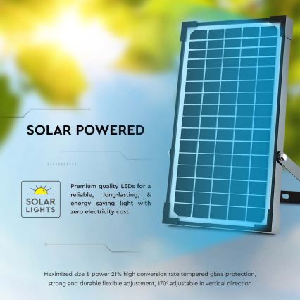Faro solare LED con sensore LED/30W/6,4V 4000K 6000 mAh + telecomando