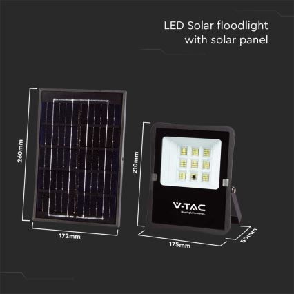 Faro solare LED da esterno LED/6W/3,2V 4000K IP65 5000 mAh + telecomando